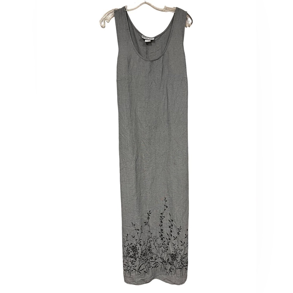 Vintage Gray Straight Michael Taylor Maxi Dress 90s Vibes 2X Sleeveless